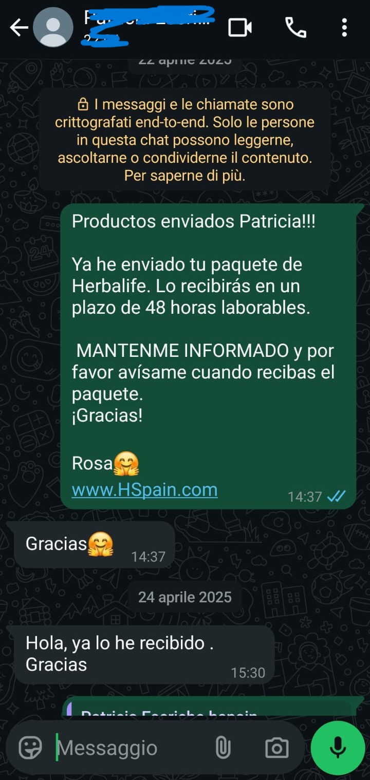 Testimonio cliente Herbalife 6