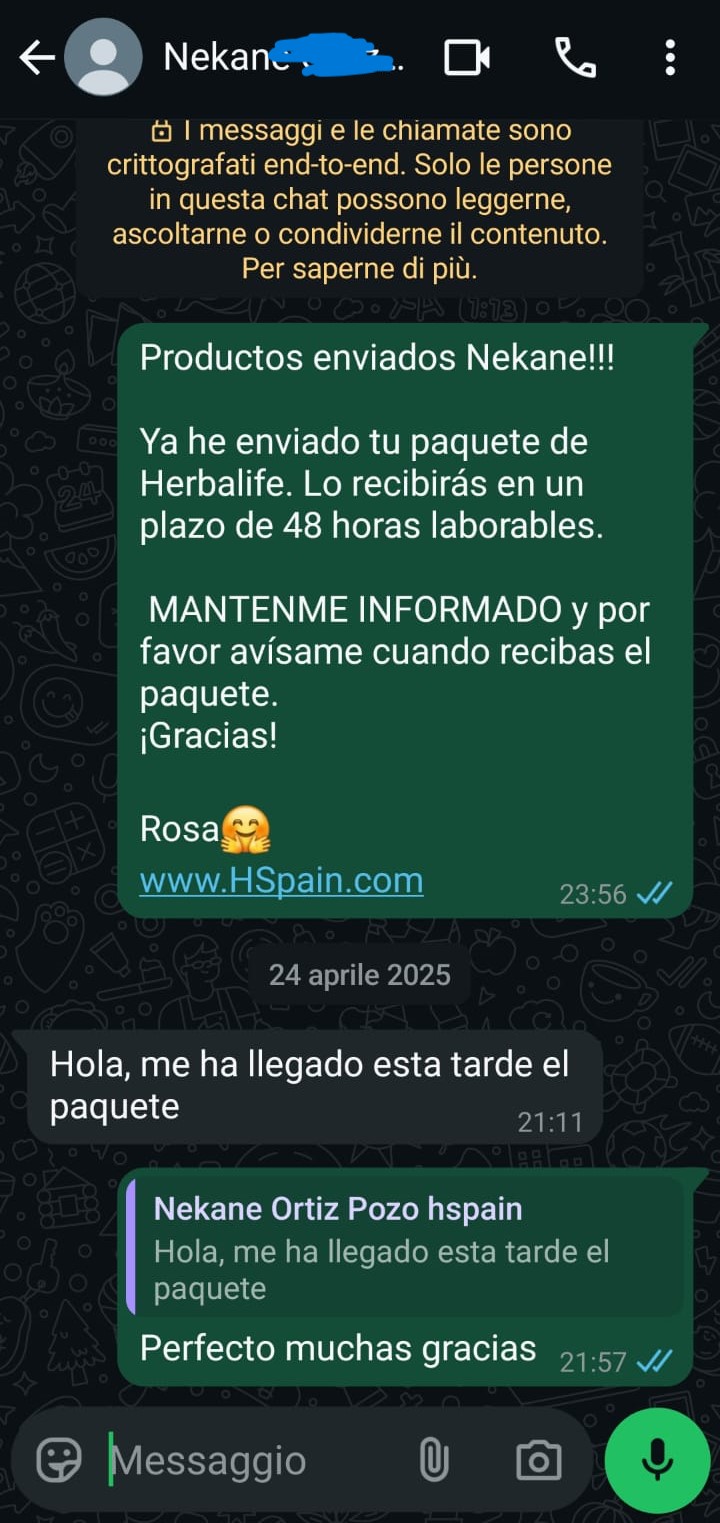 Testimonio cliente Herbalife 7