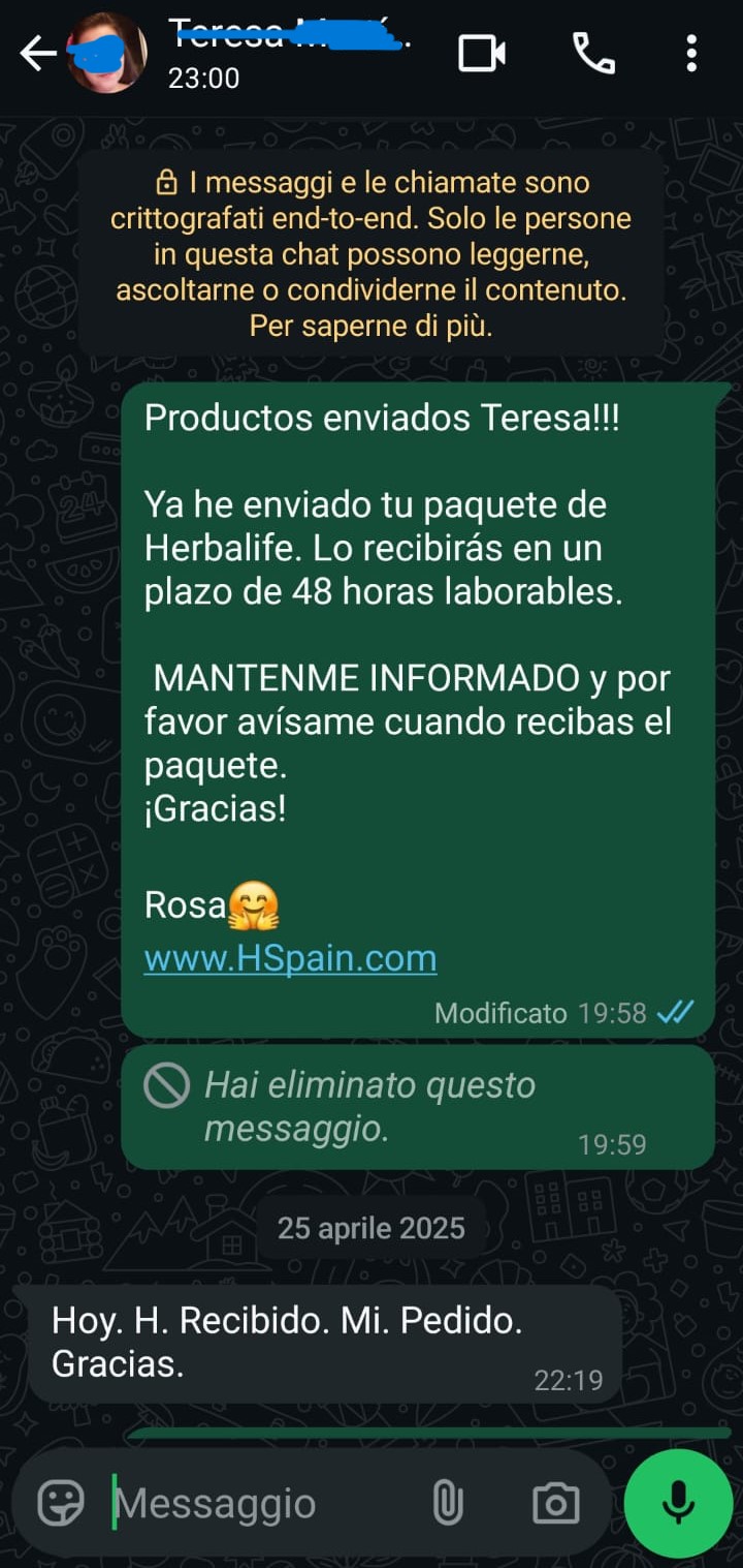 Testimonio cliente Herbalife 5